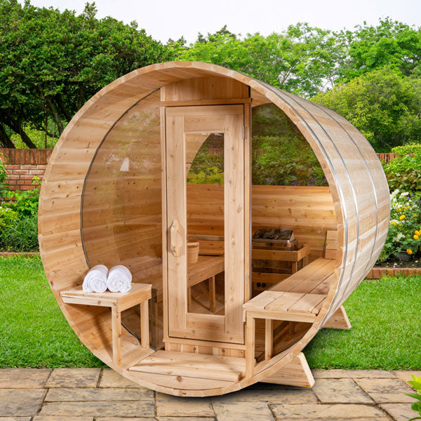 Dundalk Leisurecraft Canadian Timber 4 Person SERENITY MP Barrel Sauna CTC2245MP