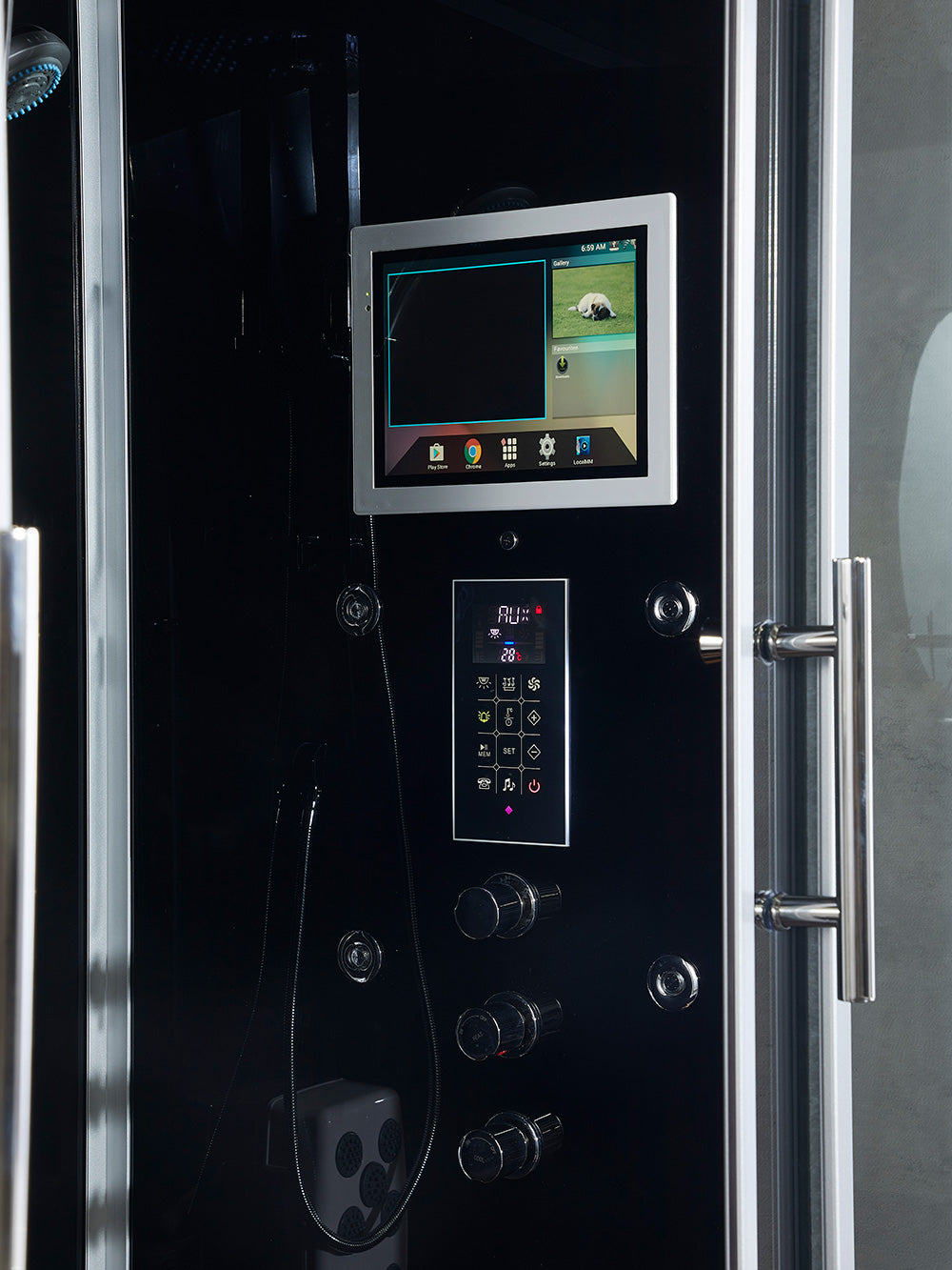 Maya Bath | Catania Platinum Steam Shower Tub Combo with Smart TV