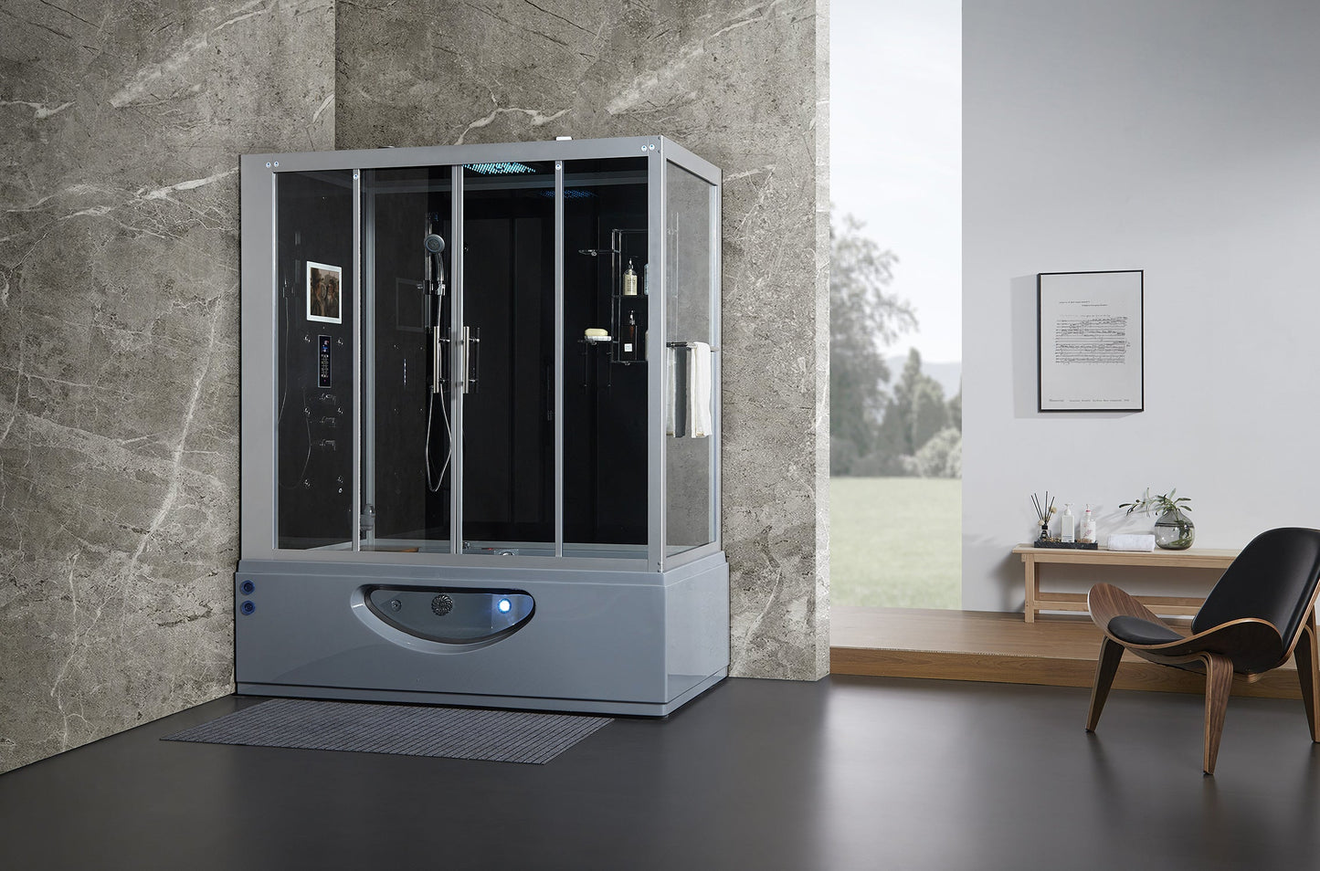 Maya Bath | Catania Platinum Steam Shower Tub Combo with Smart TV