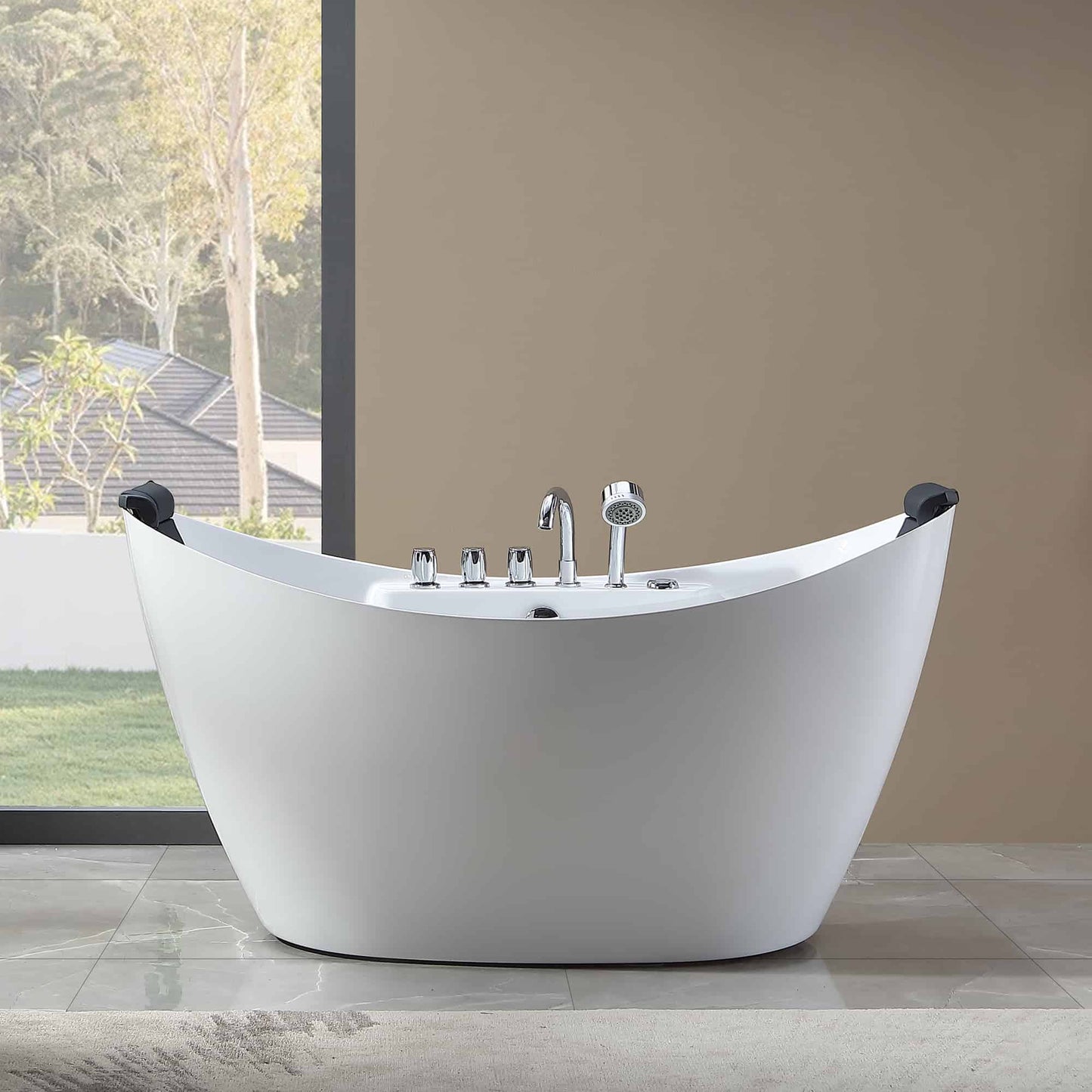EMPAVA | 67AIS10 67 IN. WHIRLPOOL FREESTANDING ACRYLIC BATHTUB