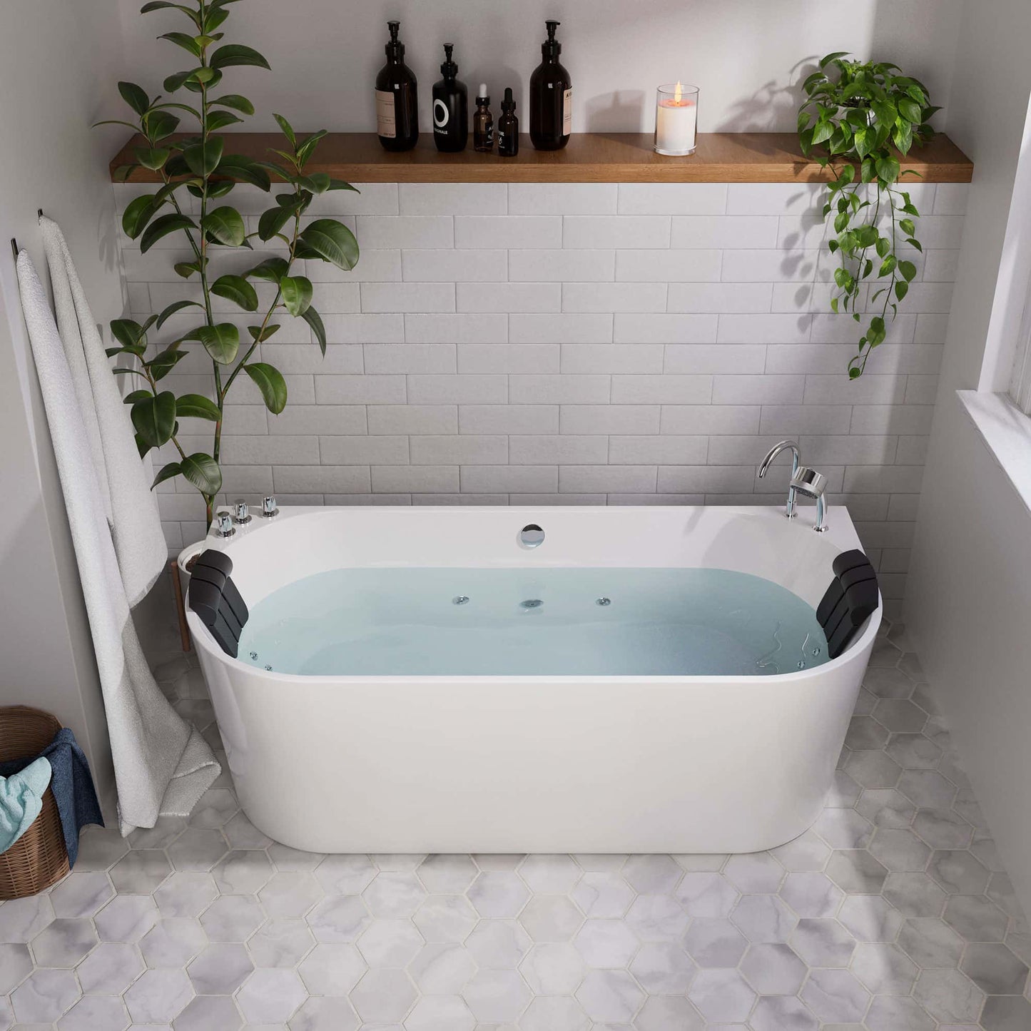 EMPAVA | 71AIS08 71 IN. LUXURIOUS WHIRLPOOL ACRYLIC ALCOVE BATHTUB