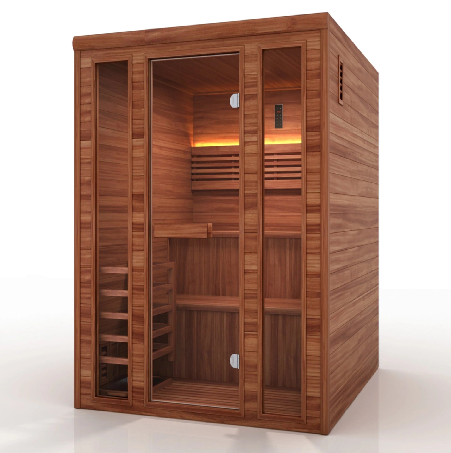 Golden Designs 2025 "Engelberg Edition" 6 Person Traditional Steam Sauna (GDI-7060-01) - Pacific Premium Clear Cedar