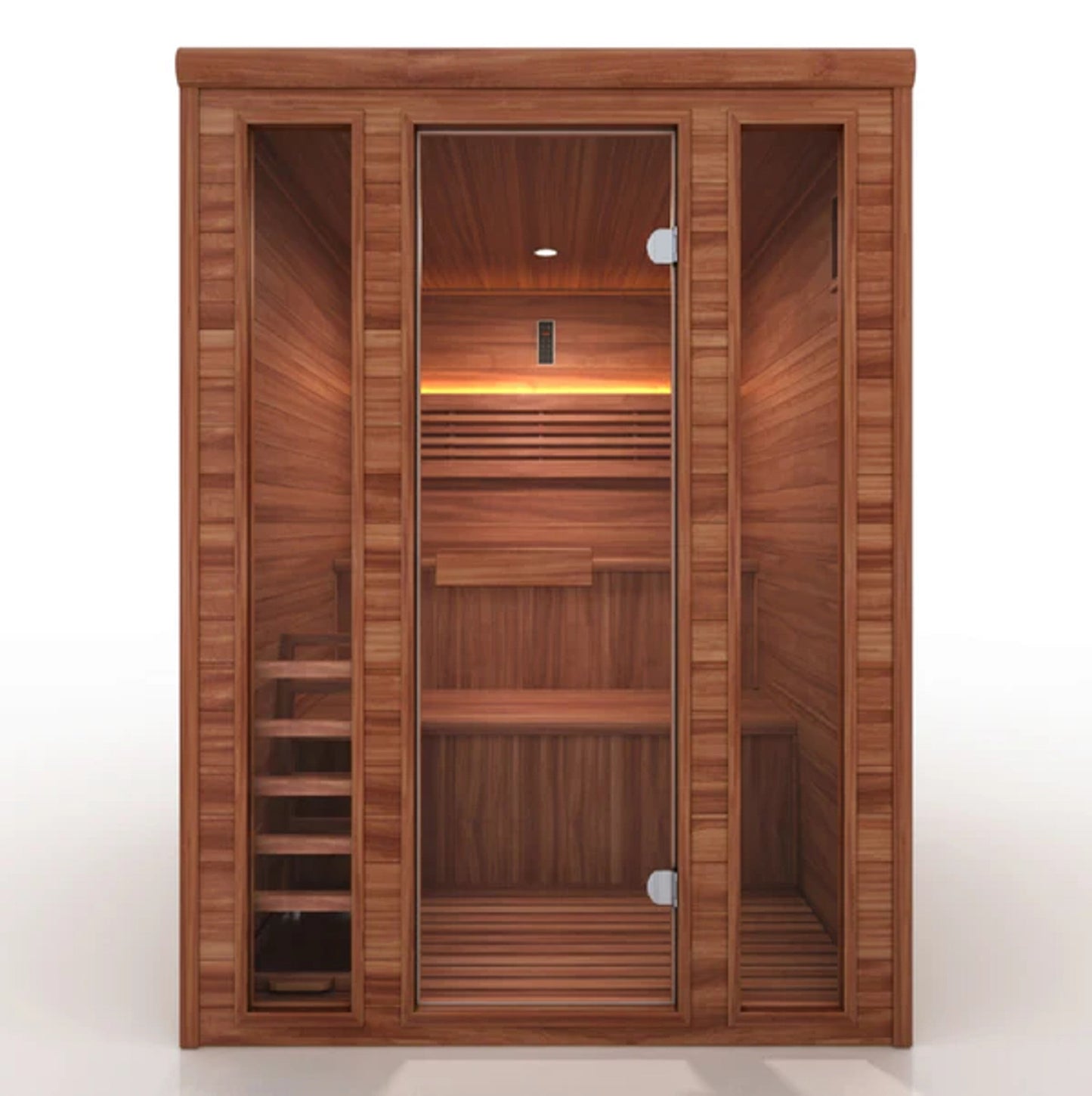 NEW Golden Designs 2025 "Andermatt Edition" 2 - 3 Person Traditional Steam Sauna (GDI-7030-01) - Pacific Premium Clear Cedar