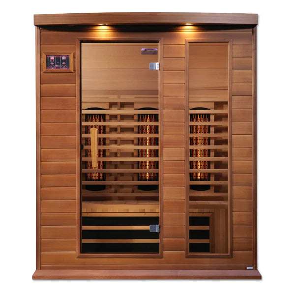 Maxxus 3-Person Full Spectrum Near Zero EMF (Under 2MG) FAR Infrared Sauna (Canadian Red Cedar)