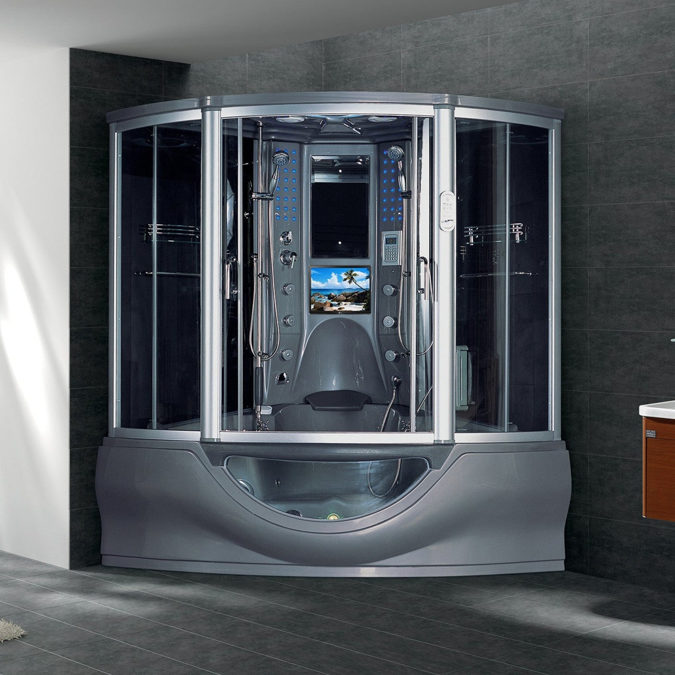 Maya Bath | Platinum Superior Steam Shower Tub Combo with TV