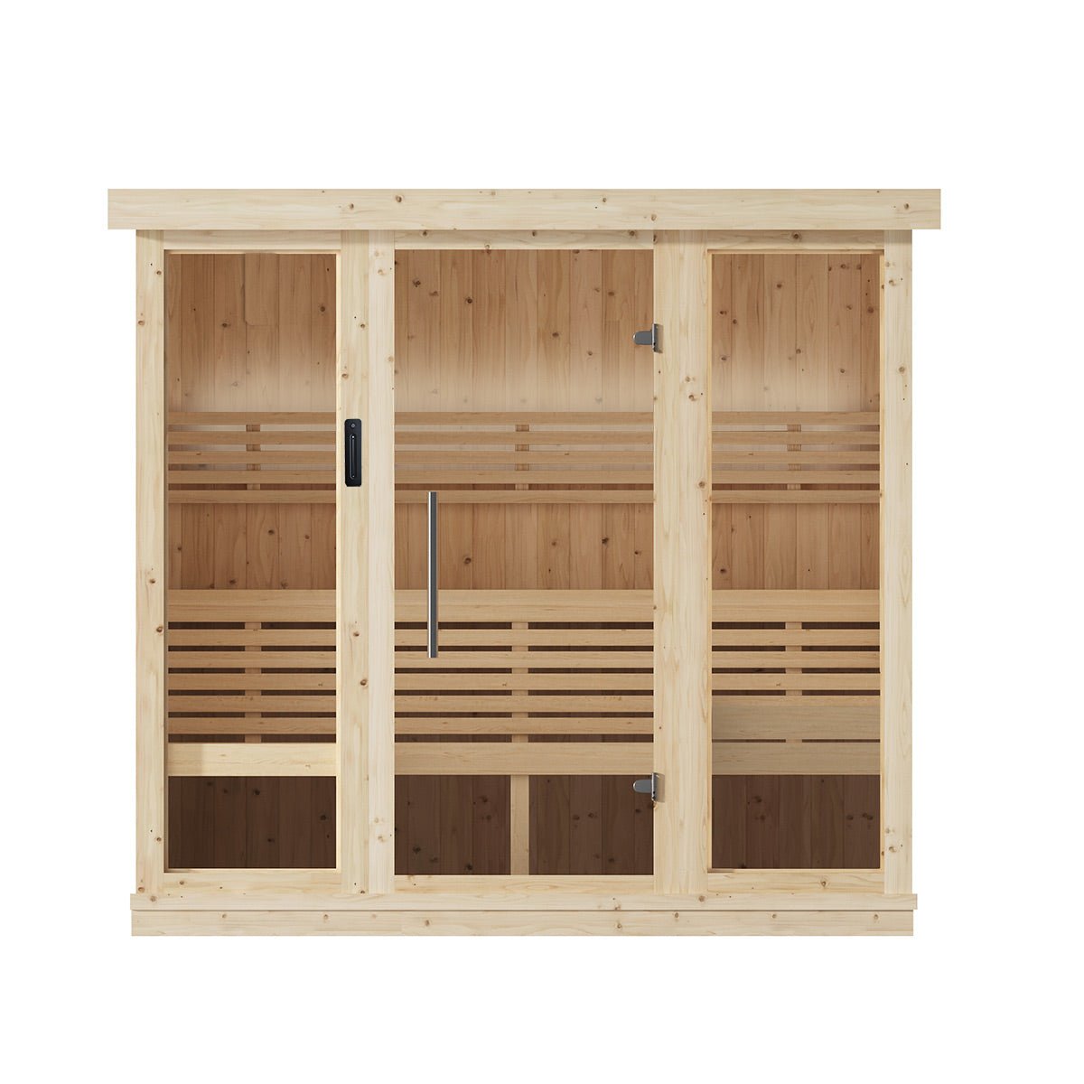 SaunaLife Xperience X7 Series 6 Person Nordic Spruce Home Sauna DIY Kit with LED Light System