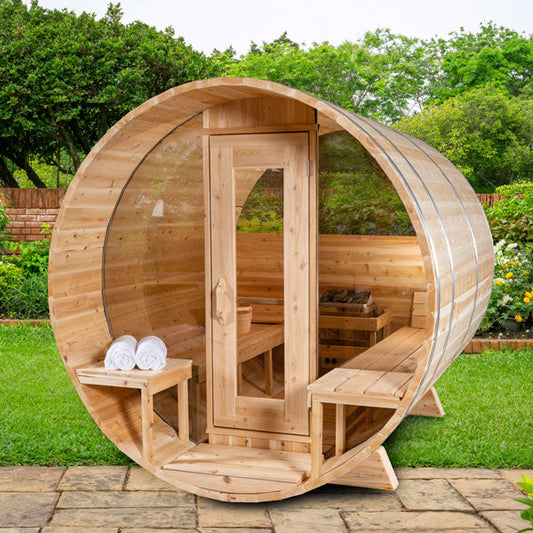 Dundalk Leisurecraft Canadian Timber 4 Person SERENITY MP Barrel Sauna CTC2245MP