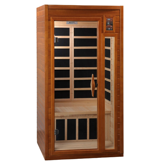 Dynamic Barcelona 1-2-person Low EMF (Under 8MG) FAR Infrared Sauna (Canadian Hemlock)