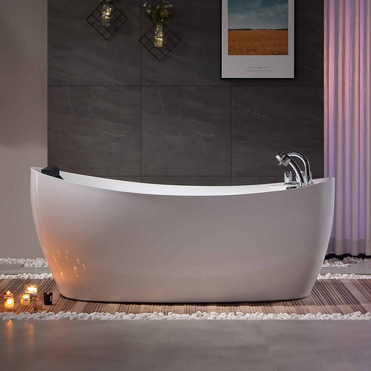 EMPAVA | 67AIS02 67 IN. WHIRLPOOL FREESTANDING BATHTUB