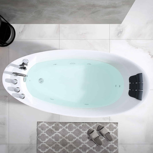 EMPAVA | 67AIS02 67 IN. WHIRLPOOL FREESTANDING BATHTUB