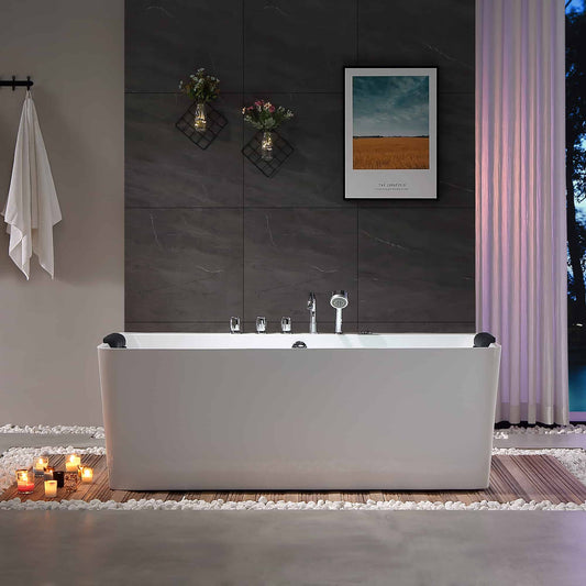 EMPAVA | 67AIS03 67 IN. WHIRLPOOL FREESTANDING BATHTUB