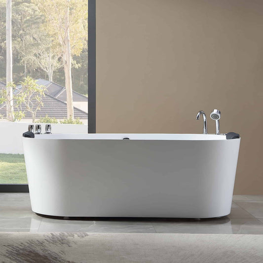 EMPAVA | 67AIS07 67 IN. WHIRLPOOL ACRYLIC ALCOVE HYDROMASSAGE BATHTUB