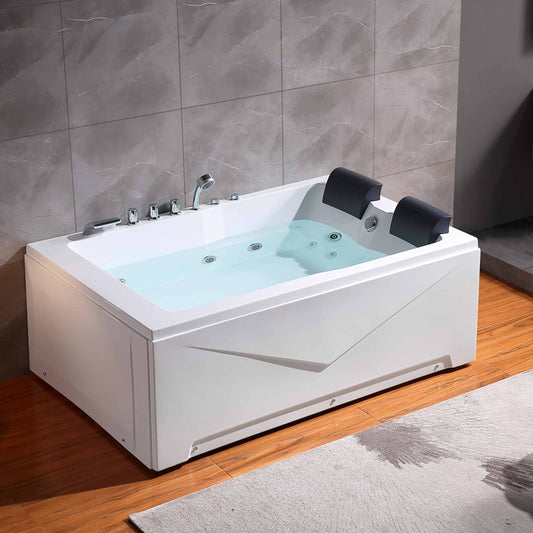 EMPAVA | 71JT667B 71 IN. ALCOVE WHIRLPOOL LUXURY 2-PERSON HYDROMASSAGE TUB