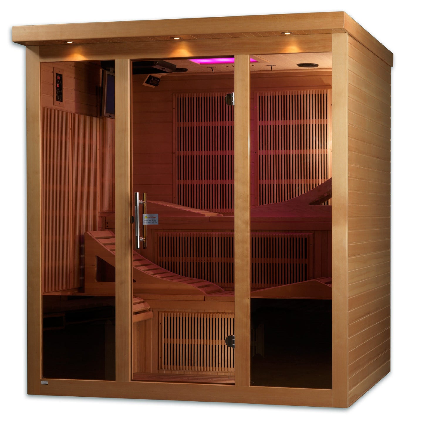Golden Designs Monaco 6-person PureTech™ Near Zero EMF (Under 2MG) FAR Infrared Sauna (Canadian Hemlock) - GDI-6996-01