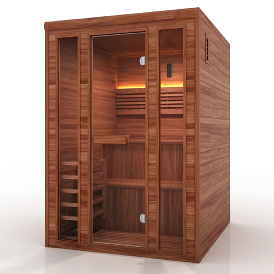 Golden Designs 2025 "Engelberg Edition" 6 Person Traditional Steam Sauna (GDI-7060-01) - Pacific Premium Clear Cedar