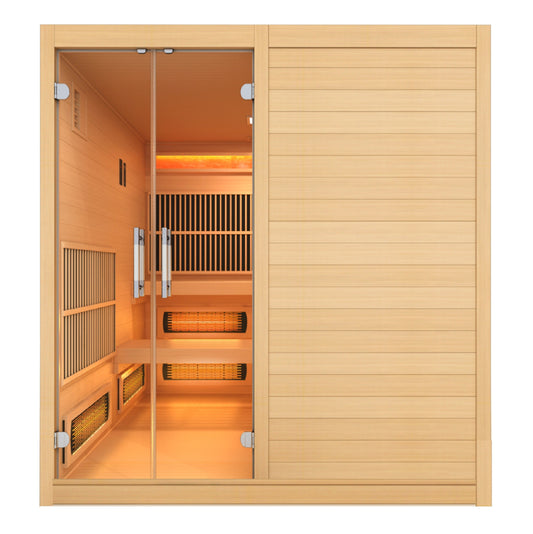 Golden Designs 2025 Toledo 6 Per Hybrid Sauna (Indoor). Full Spectrum and Harvia Traditional Stove GDI-8360-01