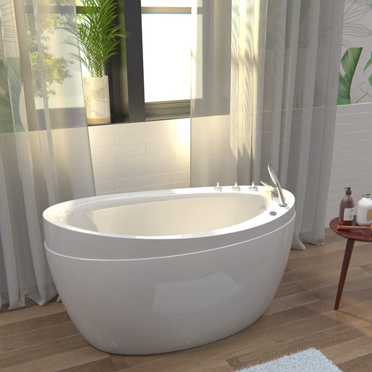 EMPAVA | 48JT011 48 IN. JAPANESE-STYLE FREESTANDING OVAL AIR MASSAGE TUB
