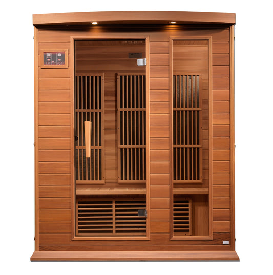 Maxxus Montilemar Edition 3-Person Near Zero EMF (Under 2MG) FAR Infrared Sauna (Canadian Red Cedar)