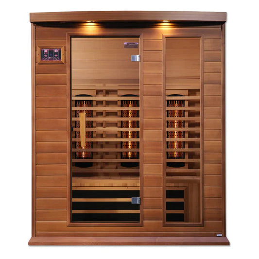 Maxxus 3-Person Full Spectrum Near Zero EMF (Under 2MG) FAR Infrared Sauna (Canadian Red Cedar)