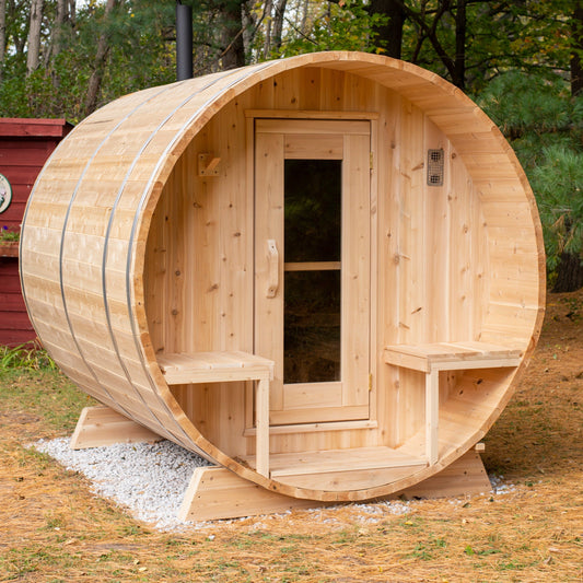 Dundalk Leisurecraft Canadian Timber 6 Person Tranquility Barrel Sauna CTC2345W