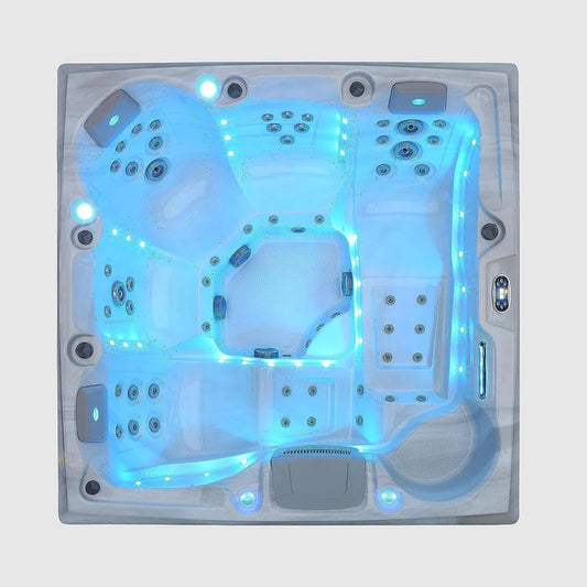 EMPAVA Freestanding Luxury 6-Person Square Outdoor Hot Tub EMPV-SPA3550