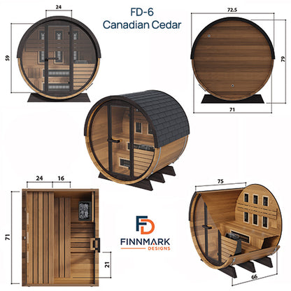 Finnmark Cedar Combination Barrel Sauna FD-6