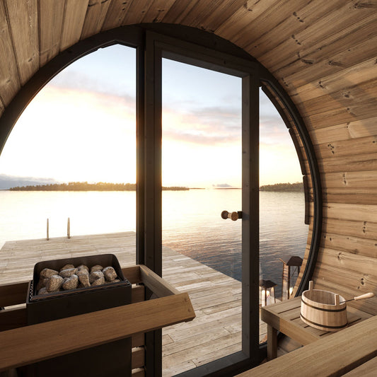 SaunaLife Elegance Series 4 Person Barrel Sauna EE6G