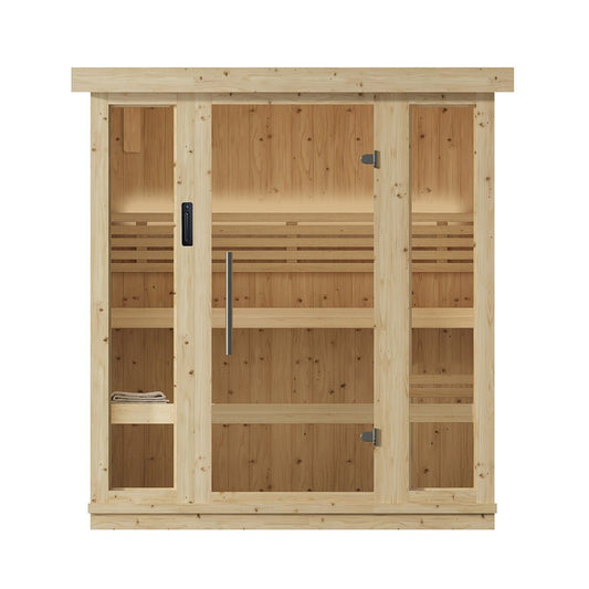 SaunaLife Xperience  X6 Series 3 Person Nordic Spruce Home Sauna DIY Kit with LED Light System