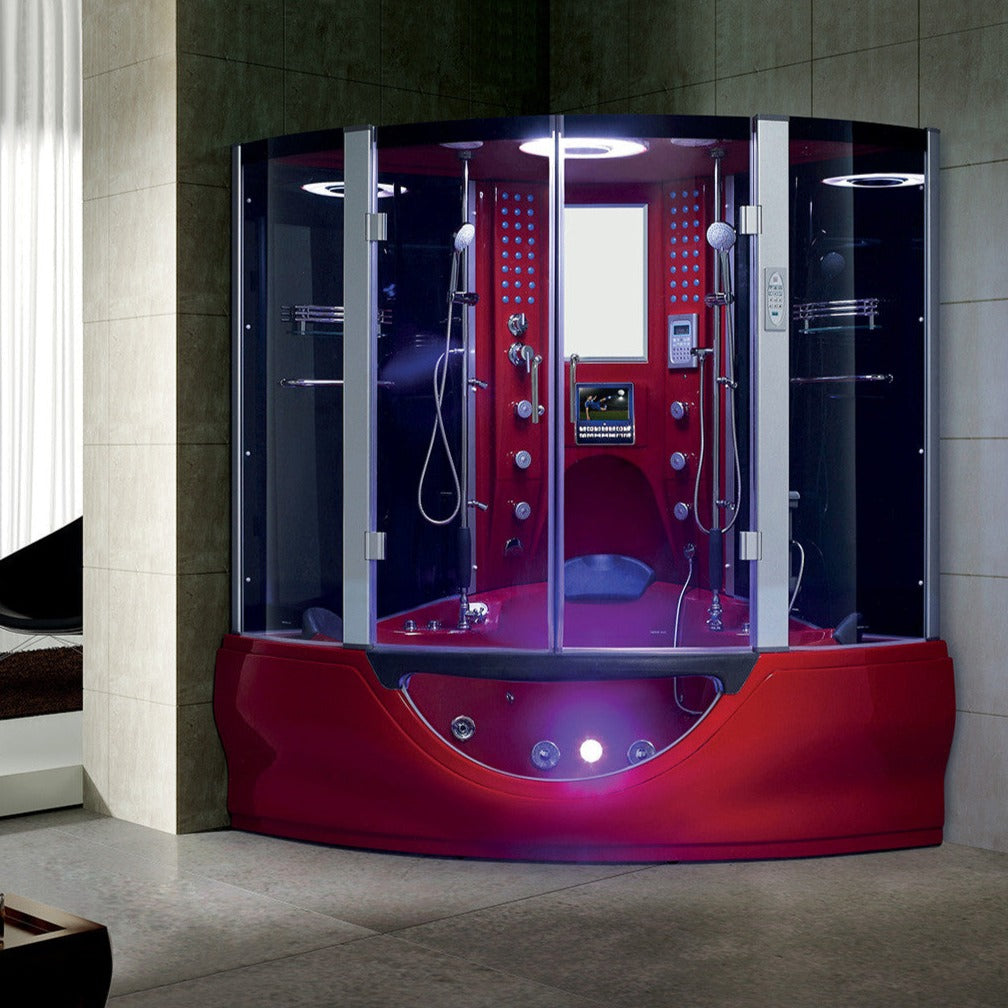Maya Bath | Valencia Steam Shower Tub Combo with TV