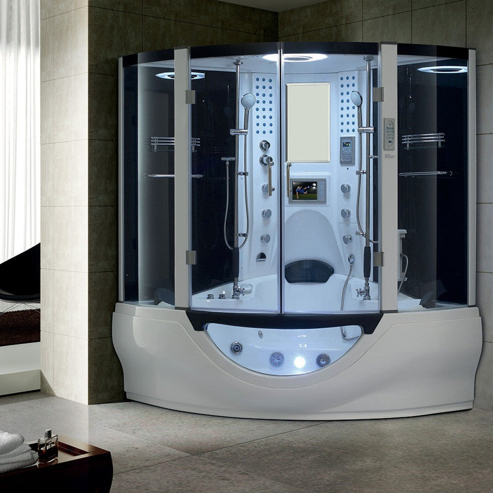 Maya Bath | Valencia Steam Shower Tub Combo with TV